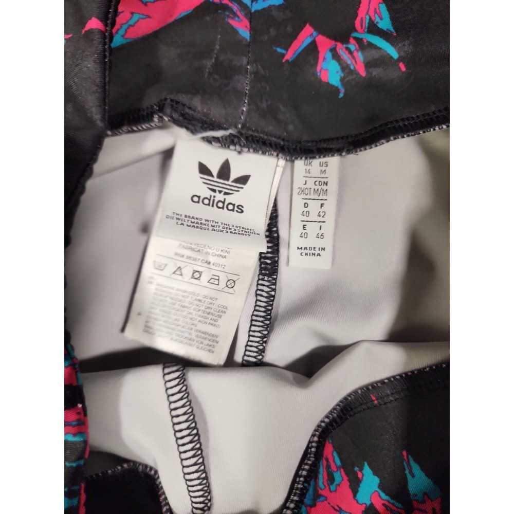Adidas All Over Print Tech Leggings Womens Abstract Floral - Size M - Picture 3 of 6